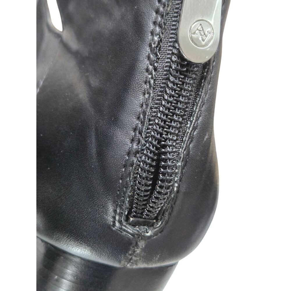 Adrienne Vittadini Black Cutout Peep-Toe Heels 9.5M Leather High Heel Dressy - Picture 4 of 12
